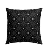 Close-up of the luxurious Rose Garden Retreat Outdoor Pillow texture